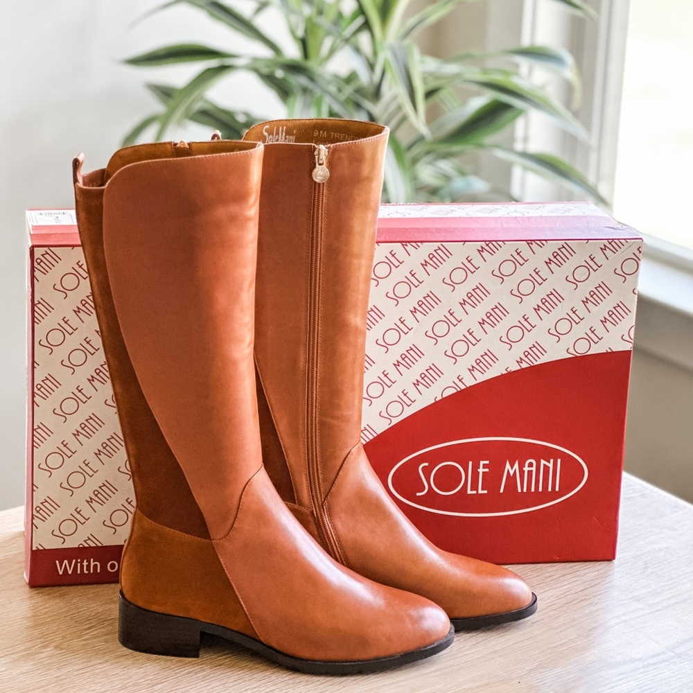 NEW! SoleMani Slim Leather/Suede Boot